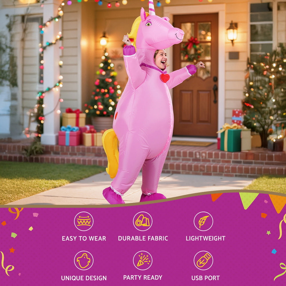 Inflatable Unicorn Costume Adult Suit Blow Up Party Fancy Dress Halloween Cosplay