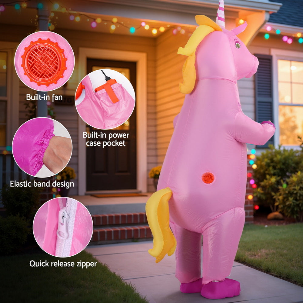 Inflatable Unicorn Costume Adult Suit Blow Up Party Fancy Dress Halloween Cosplay
