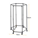 Artiss Clothes Rack Airer Rail Coat Stand Wheels 6 Rods