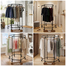 Artiss Clothes Rack Airer Rail Coat Stand Wheels 6 Rods
