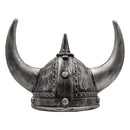 Viking Helmet Medieval Viking Horned Hat Warrior Costume Hat Cosplay-Silver Black