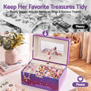 Keezi Kids Jewellery Box Organiser for Girls Kids Music Box Unicorn Purple
