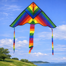 3-Pack Rainbow Delta Kites – Outdoor Flying Toy Set with Triple Tails – Easy Assembly & High Wind Performance