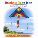 3-Pack Rainbow Delta Kites – Outdoor Flying Toy Set with Triple Tails – Easy Assembly & High Wind Performance