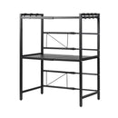 Artiss Kitchen Bakers Rack 40-60CMX78CM Metal Microwave Stand Black