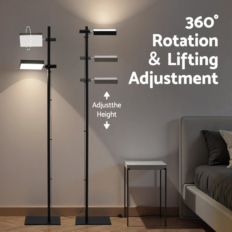 Artiss LED Floor Lamp, Modern Reading Lamp 360～ Rotating Adjustable Light Head,12W Standing Lamp for Living Room, Bedroom Office