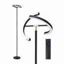Artiss LED Floor Lamp with Dual Rotating Heads, Dimmable Light and Remote Control Black 20W