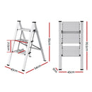Giantz 3 Step Ladder Multi-Purpose Folding Aluminium Light Weight Platform