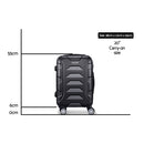 Wanderlite 20 Inch Luggage with Zipper Lock Travel Suitcase Carry On Hard Shell Luggage Case Black
