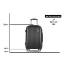 Wanderlite 20 Inch Luggage with Zipper Lock Carry On Hard Shell Travel Suitcase Luggage Case Black
