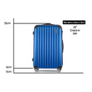 Wanderlite 28 Inch Luggage with TSA Lock Spinner Carry On Hard Shell Travel Suitcase Luggage Case Blue