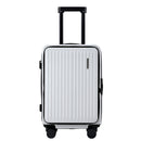 Wanderlite 20" Luggage Suitcase Front Pocket Travel Carry On Dual TSA White