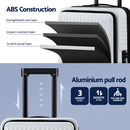 Wanderlite 20" Luggage Suitcase Front Pocket Travel Carry On Dual TSA White