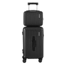 Wanderlite 2pcs Trunk Luggage Suitcase Travel Carry On TSA Lock 12" 20" Black