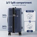 Wanderlite 2pcs Trunk Luggage Suitcase Travel Carry On TSA Lock 12" 20" Navy