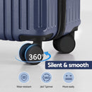 Wanderlite 2pcs Trunk Luggage Suitcase Travel Carry On TSA Lock 12" 20" Navy