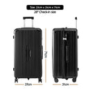 Wanderlite 28" Trunk Luggage Suitcase Travel 5 Wheels Type-C Port TSA Black