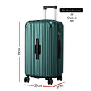 Wanderlite 28" Trunk Luggage Suitcase Travel 5 Wheels Type-C Port TSA Green