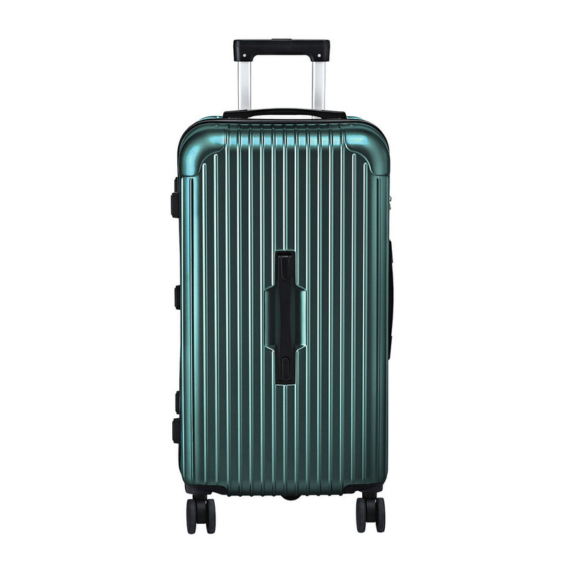 Wanderlite 28" Trunk Luggage Suitcase Travel 5 Wheels Type-C Port TSA Green