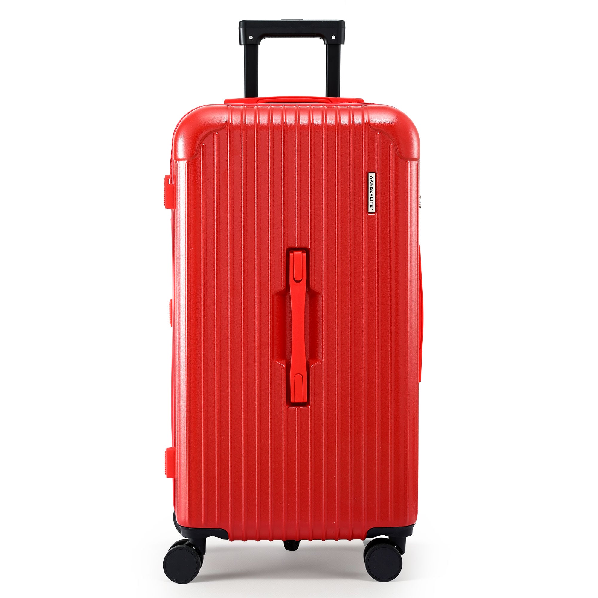 Wanderlite 28" Trunk Luggage Suitcase Travel 5 Wheels Type-C Port TSA Red