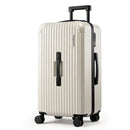 Wanderlite 28" Trunk Luggage Suitcase Travel 5 Wheels Type-C Port TSA Smoky White