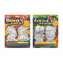 2‑Pack Magnetic Paint Set for Kids – Dino & Jungle Themes – Create Your Own Magnetic Stickers – Art & Craft Activity Kit