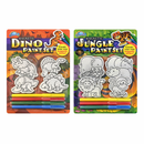 2‑Pack Magnetic Paint Set for Kids – Dino & Jungle Themes – Create Your Own Magnetic Stickers – Art & Craft Activity Kit