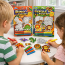 2‑Pack Magnetic Paint Set for Kids – Dino & Jungle Themes – Create Your Own Magnetic Stickers – Art & Craft Activity Kit