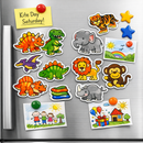 2‑Pack Magnetic Paint Set for Kids – Dino & Jungle Themes – Create Your Own Magnetic Stickers – Art & Craft Activity Kit