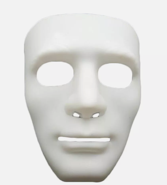 2x Robot Plain Mask Purge Style Halloween Scary Ghost Blank Mask Unisex