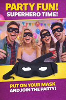 Black Costume Eye Mask – Zorro / Ninja / Superhero Disguise Mask