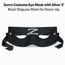 Zorro Style Black Eye Mask – Glitter “Z” Hero Costume Accessory