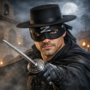 Zorro Style Black Eye Mask – Glitter “Z” Hero Costume Accessory