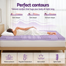 Giselle 8cm Memory Foam Mattress Topper Lavender Infused Bamboo Cover 7-Zone Single