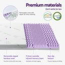 Giselle 8cm Memory Foam Mattress Topper Lavender Infused Bamboo Cover 7-Zone Single