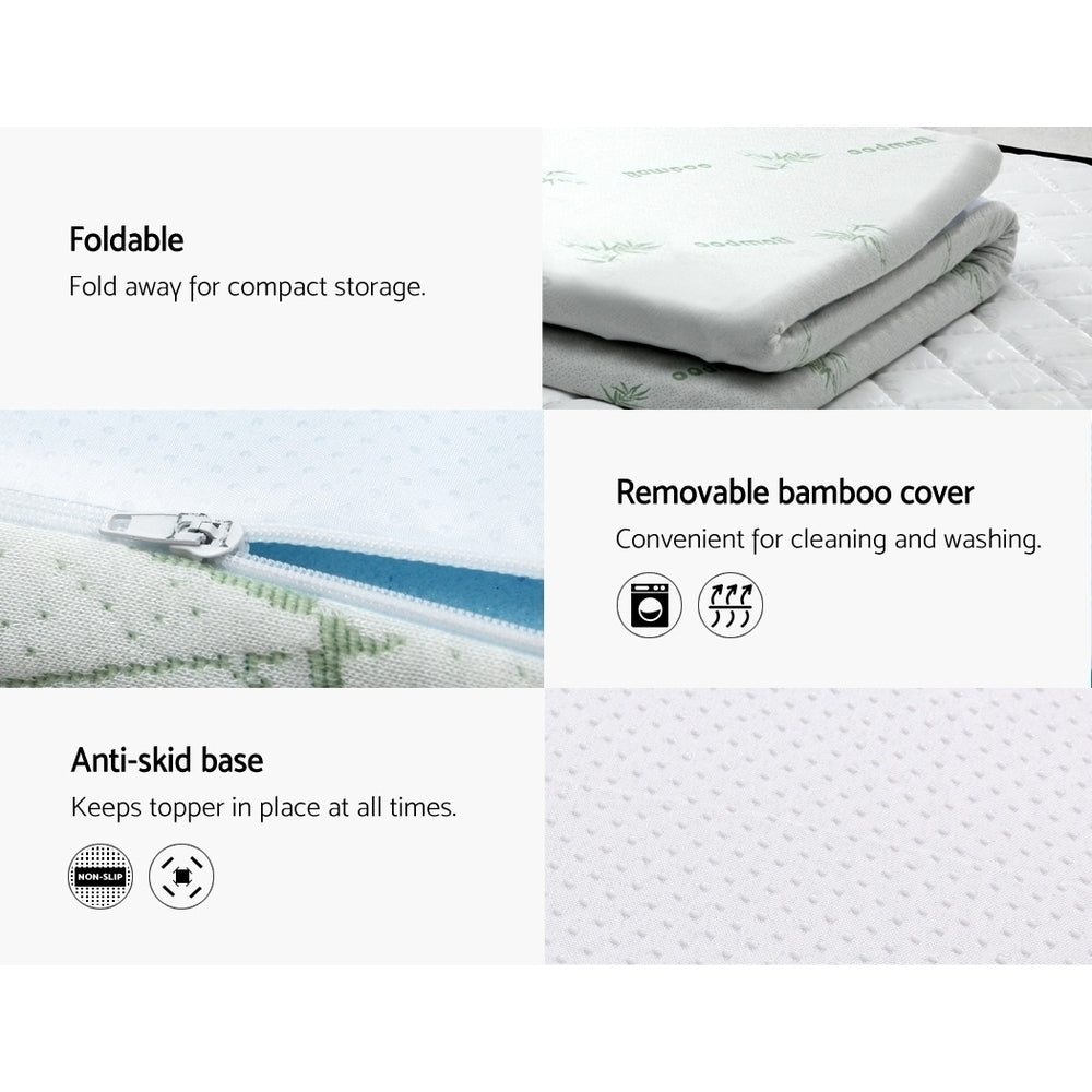 Giselle Bedding Memory Foam Mattress Topper Cool Gel 5cm Single