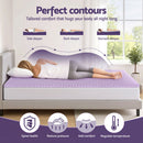 Giselle 5cm Memory Foam Mattress Topper Lavender Infused Egg Crate Pad Mat Double