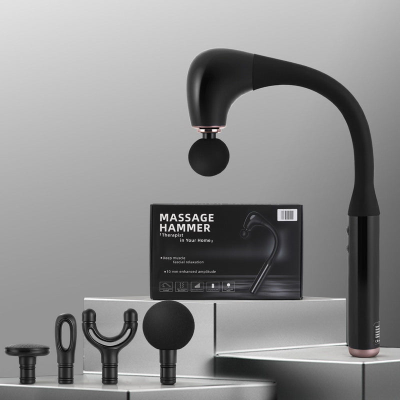 Everfit Massage Gun U-shaped Extended Handle Percussion Massager 4 Heads