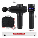 Everfit Massage Gun 30 Speed 8 Heads Vibration Muscle Massager Chargeable Black