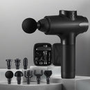 Everfit Massage Gun 30 Speed 8 Heads Vibration Muscle Massager Chargeable Black