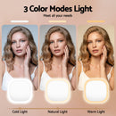 Embellir LED Compact Mirror Lighted Travel Makeup Mirror Pocket-Sized 1x 10x Magnification Square White