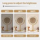 Embellir Lighted Makeup Mirror Rotation 10X Magnifying Double Sided Tabletop Gold