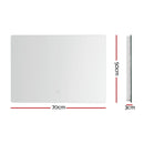 Embellir Wall Mirror 70X50cm with LED Light Bathroom Home Decor Round Rectangle