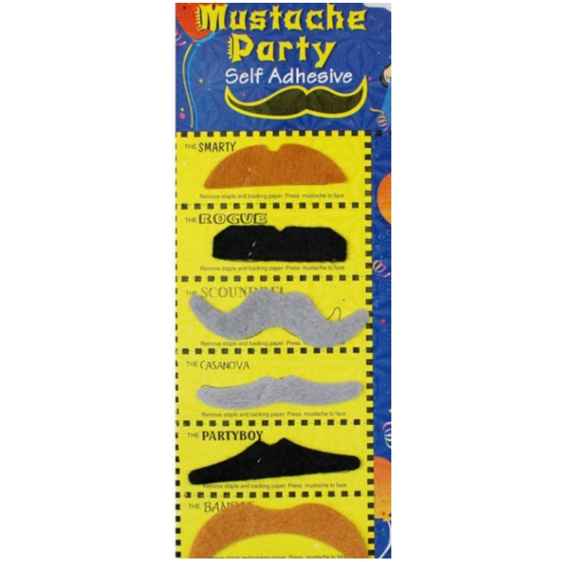 Party Mustache Black and colourful
