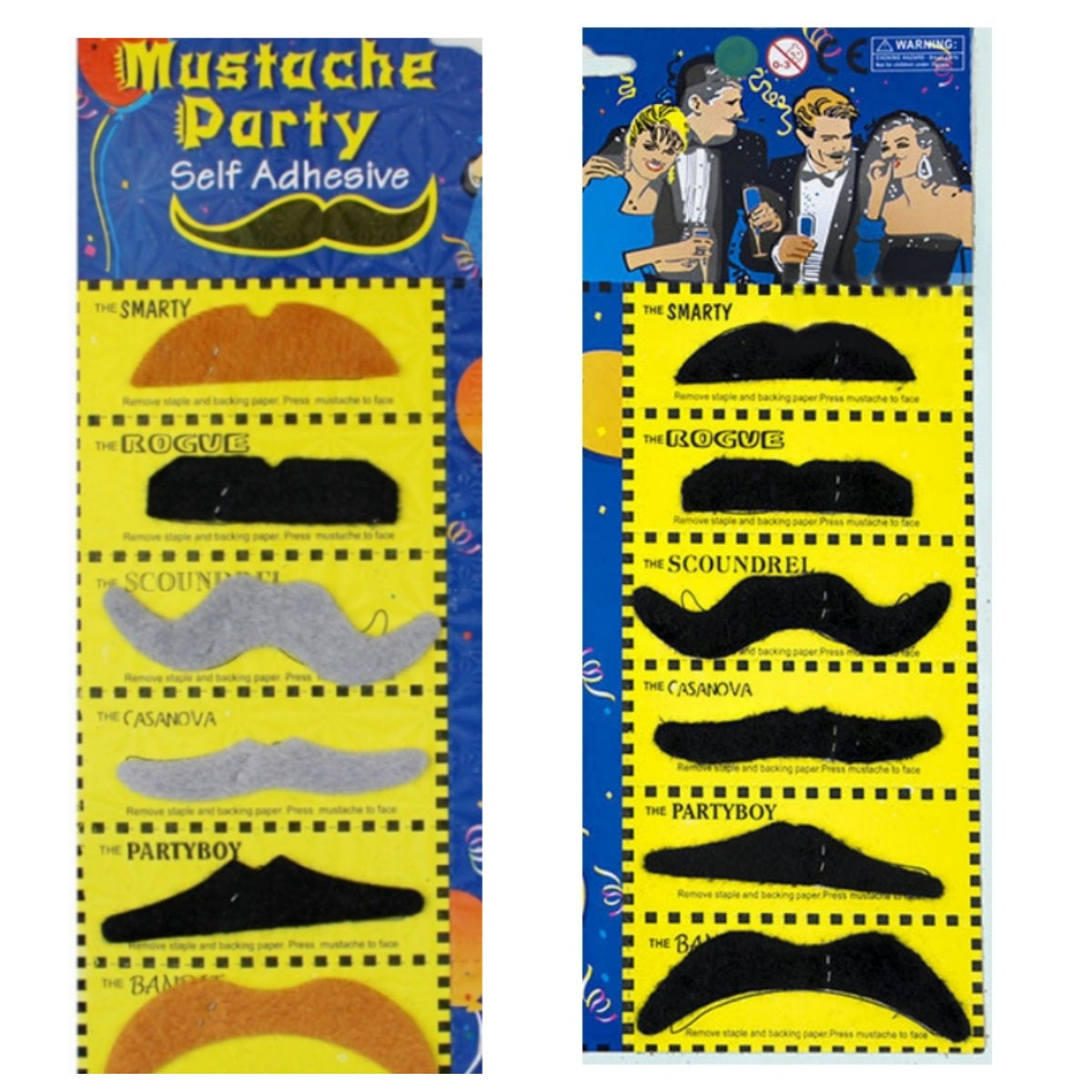 Party Mustache Black and colourful