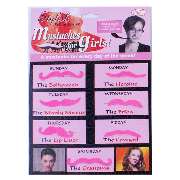 Pink Party Mustaches total 7 PCs - NuSea