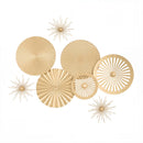 Artiss 8 Pieces Gold Metal Wall Decor Set 3D Starburst Round Disc Sculptures Flexible DIY Layout