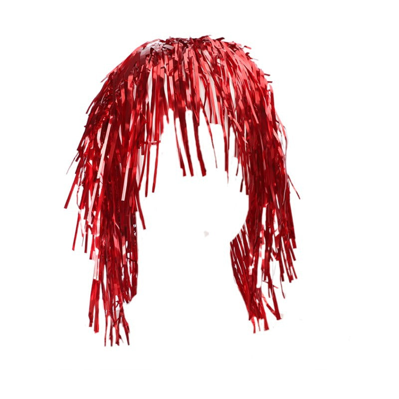 Party Tinsel Wig – Assorted Sparkly Colours