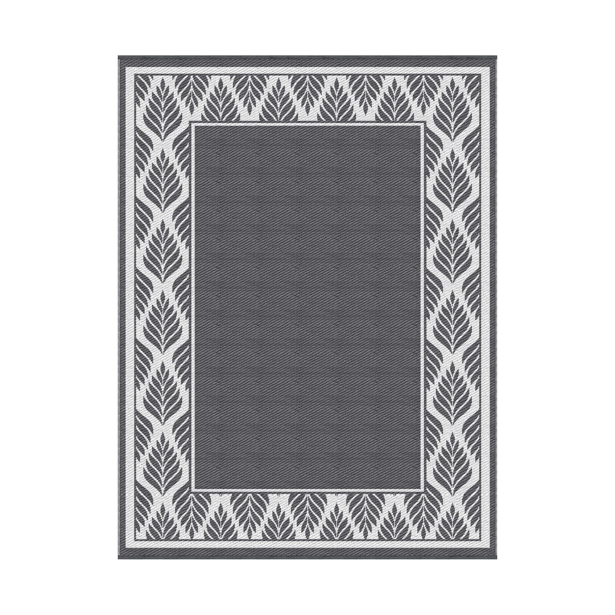 Gardeon Outdoor Rugs 274x366cm Large Carpet Reversible PP Dual-Sided Area Mat Patio Rug Grey