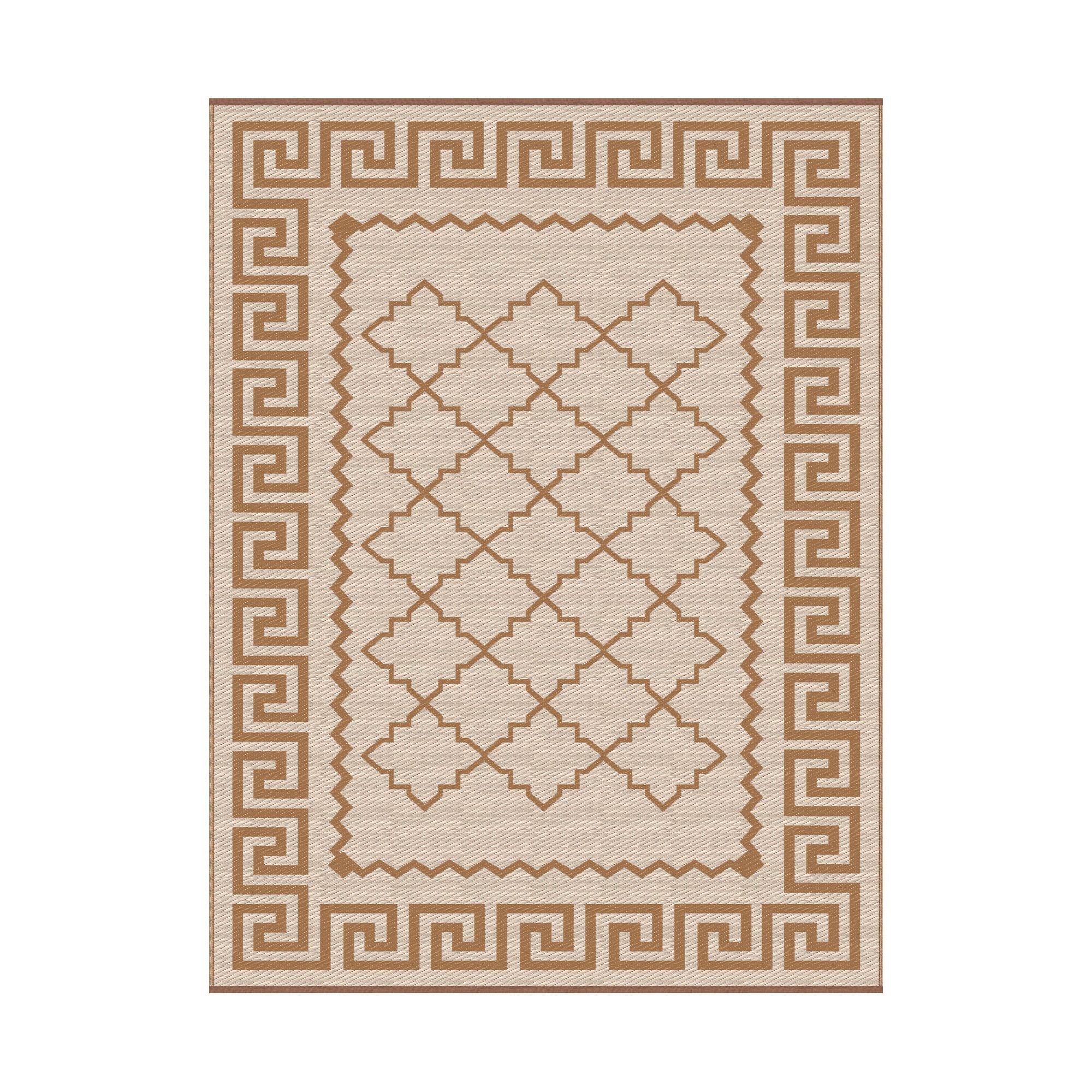 Gardeon Outdoor Rugs 274x366cm Large Carpet Reversible PP Dual-Sided Area Mat Patio Rug Khaki